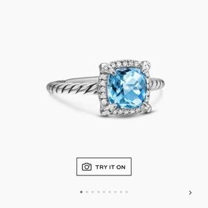 David Yurman Petite Chatelaine Pave Bezel Ring